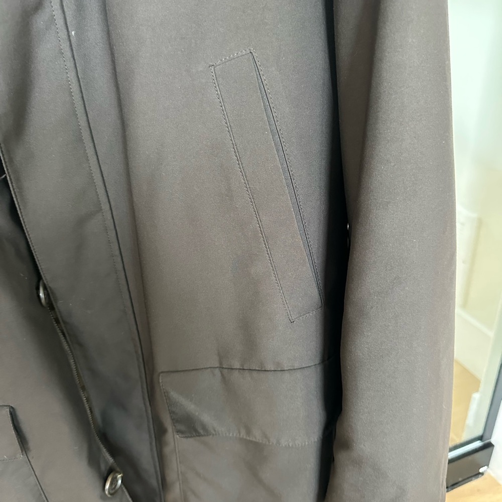 Burberry Men's Dark Brown Raincoat with Welt Pockets